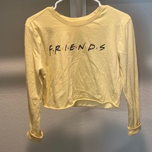 Light Yellow FRIENDS Cropped T-Shirt